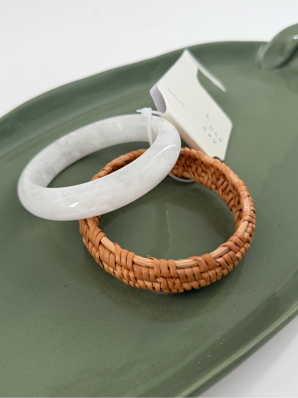 a new day White Resin and Woven Tan Bangle Set - Picture 6 of 8